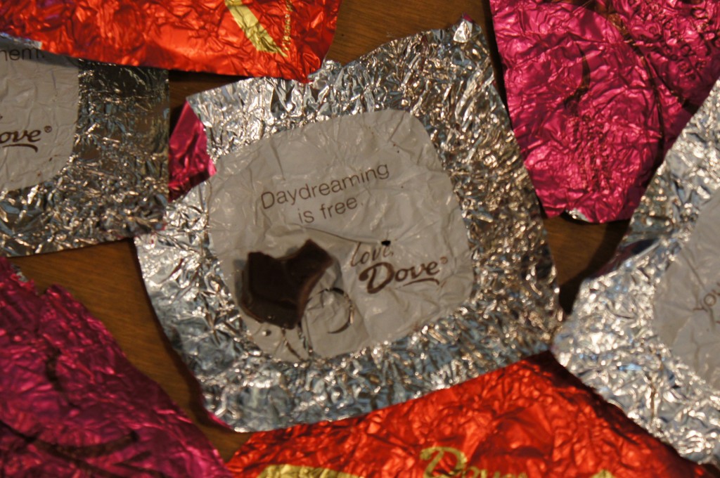 Dove chocolate message "Day dreaming is free"