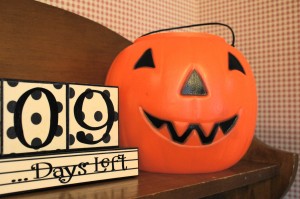 put a plastic trick or treat pumpkin on the kitchen shelf to gather lost and found items to be put away