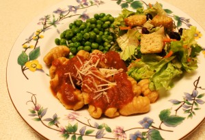 whole wheat sweet potato gnocchis on plate