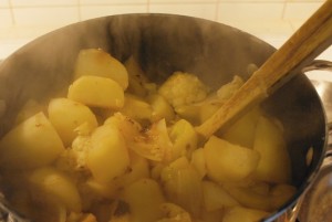 potato soup in pot