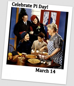 Pie or Pi day is March 14 (3.14) celebrate by eating pie!